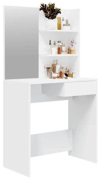 Toaletni stolić s ogledalom bijeli 74 5 x 40 x 141 cm - Bijela 1 Bijela