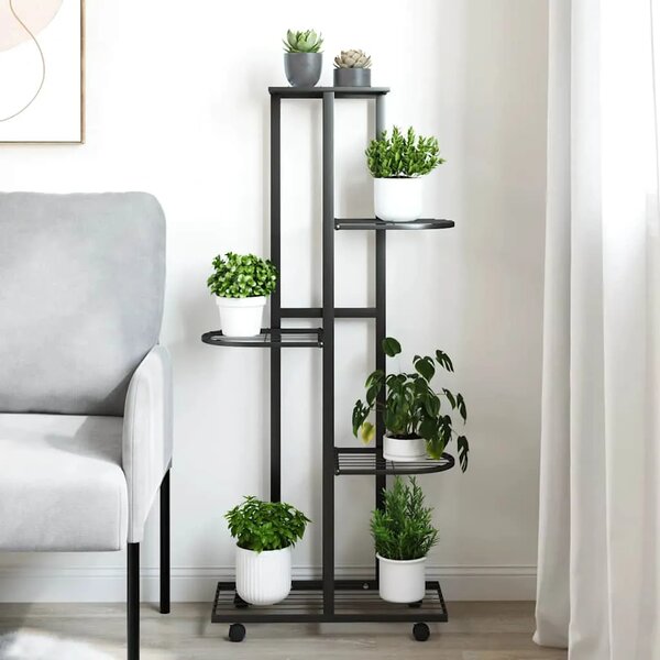 Stalak za cvijeće s 5 katova 44 x 23 x 100 cm crni željezni - Crna 45 x 23 x 100 cm 1 Crna