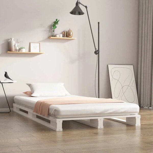 Krevet od paleta bijeli 90x190 cm od masivne borovine mali - Bijela 90 x 190 cm Bijela 90 x 190 cm