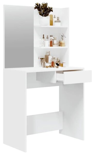 Toaletni stolić s ogledalom bijeli 74 5 x 40 x 141 cm - Bijela 1 Bijela