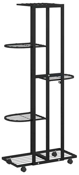Stalak za cvijeće s 5 katova 44 x 23 x 100 cm crni željezni - Crna 45 x 23 x 100 cm 1 Crna