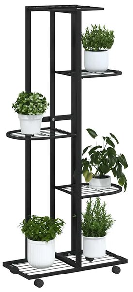 Stalak za cvijeće s 5 katova 44 x 23 x 100 cm crni željezni - Crna 45 x 23 x 100 cm 1 Crna