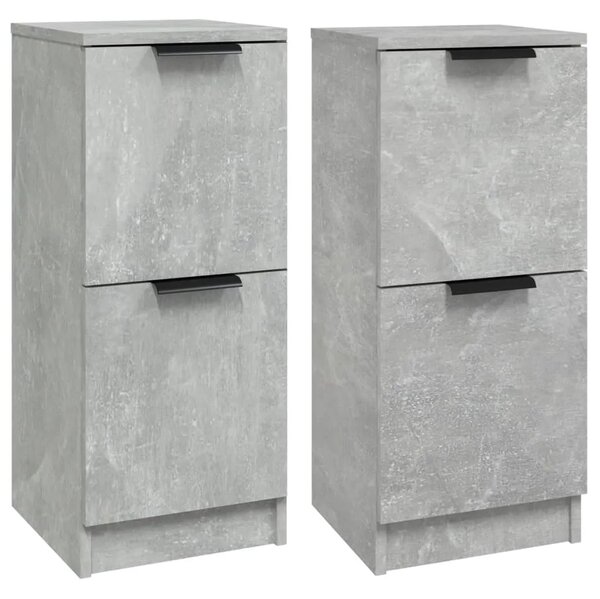 Komode 2 kom siva boja betona 30 x 30 x 70 cm konstruirano drvo - Beton siva 2 Beton siva 2