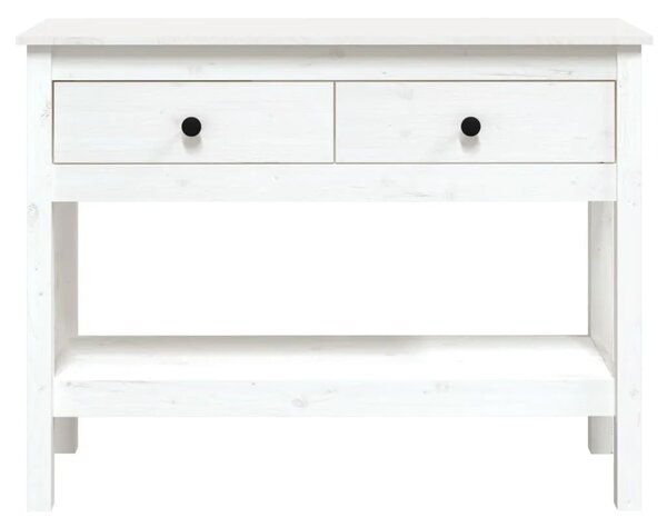 Konzolni stol bijeli 100x35x75 cm od masivne borovine - Bijela 1 100 cm Bijela