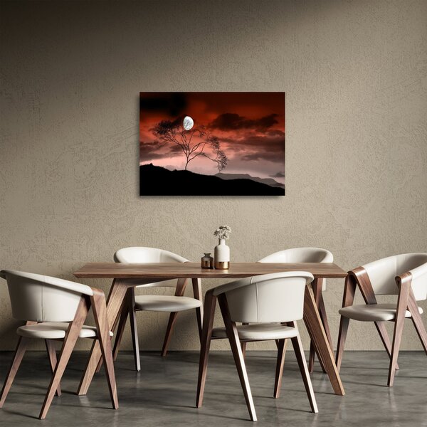 Staklena slika - Mjesec koji osvjetljava noć (70x50 cm)
