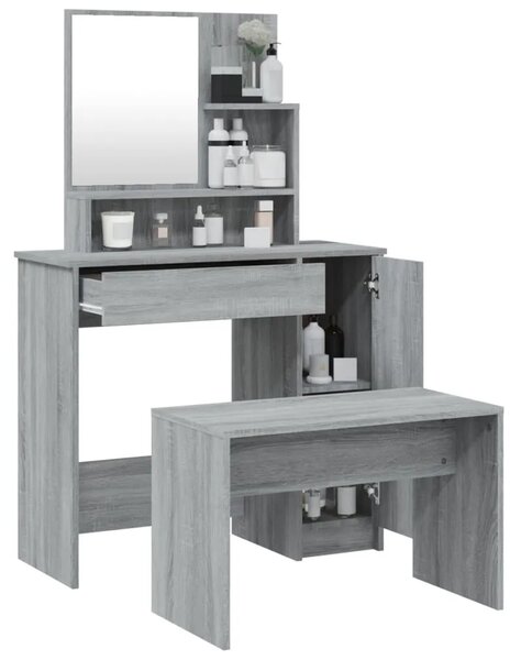 Set toaletnog stolića boja hrasta sonome 86 5x35x136 cm - Sivi hrast sonoma 1 Sivi hrast sonoma