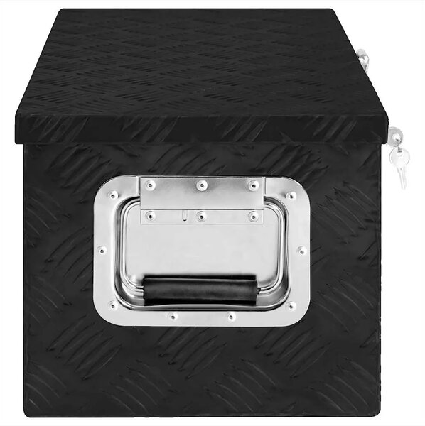 Kutija za pohranu crna 70 x 31 x 27 cm aluminijska - Crna 70 x 31 x 27 cm 1 1