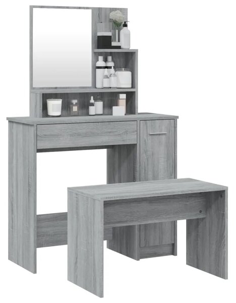 Set toaletnog stolića boja hrasta sonome 86 5x35x136 cm - Sivi hrast sonoma 1 Sivi hrast sonoma