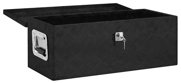 Kutija za pohranu crna 70 x 31 x 27 cm aluminijska - Crna 70 x 31 x 27 cm 1 1
