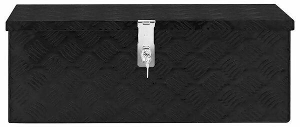 Kutija za pohranu crna 70 x 31 x 27 cm aluminijska - Crna 70 x 31 x 27 cm 1 1