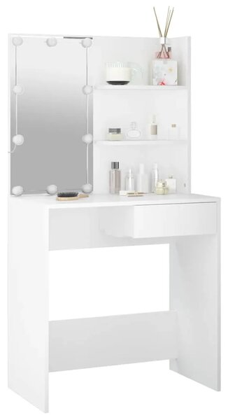 Toaletni stolić s LED svjetlima bijeli 74 5 x 40 x 141 cm - Bijela 1 Bijela