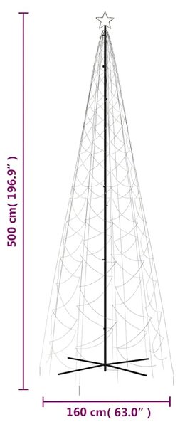 Stožasto božićno drvce toplo bijelo 1400 LED žarulja 160x500 cm - Topla bijela 500 x 160 cm 1 1