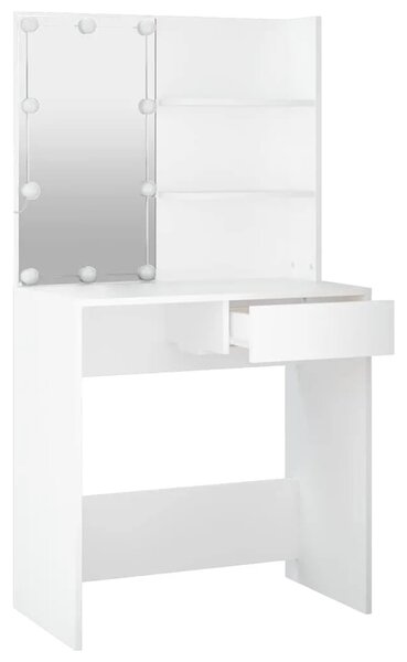 Toaletni stolić s LED svjetlima bijeli 74 5 x 40 x 141 cm - Bijela 1 Bijela