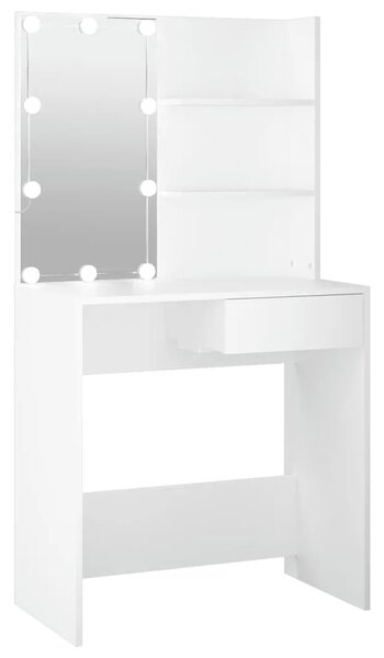Toaletni stolić s LED svjetlima bijeli 74 5 x 40 x 141 cm - Bijela 1 Bijela