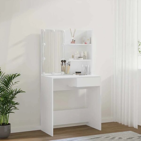 Toaletni stolić s LED svjetlima bijeli 74 5 x 40 x 141 cm - Bijela 1 Bijela