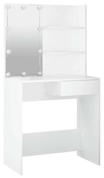Toaletni stolić s LED svjetlima bijeli 74 5 x 40 x 141 cm - Bijela 1 Bijela