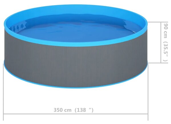 Nadzemni bazen 350 x 90 cm sivi - Siva Siva