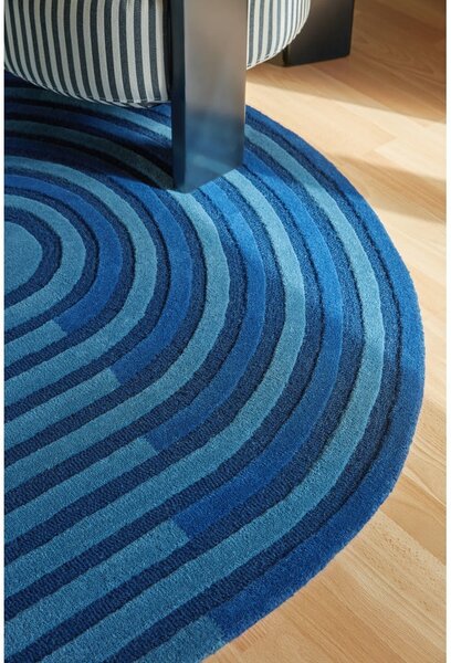 Tamno plavi ručno rađen vunen tepih 120x180 cm Conway Retro – Flair Rugs