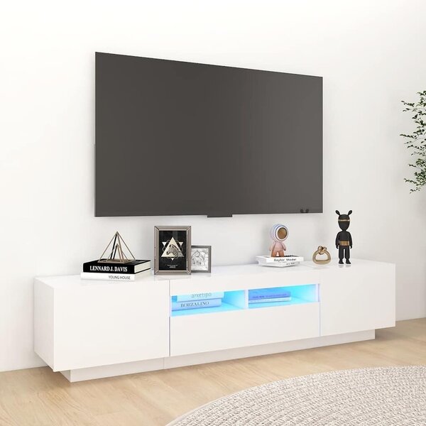 TV ormarić s LED svjetlima bijeli 180 x 35 x 40 cm - Bijela 1 Bijela