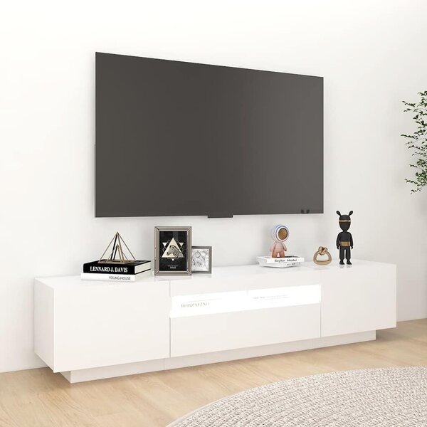TV ormarić s LED svjetlima bijeli 180 x 35 x 40 cm - Bijela 1 Bijela
