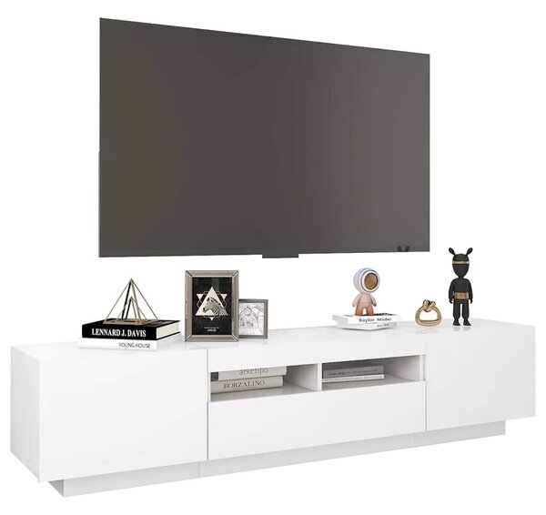 TV ormarić s LED svjetlima bijeli 180 x 35 x 40 cm - Bijela 1 Bijela
