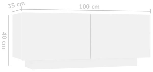 TV ormarić s LED svjetlima bijeli 180 x 35 x 40 cm - Bijela 1 Bijela
