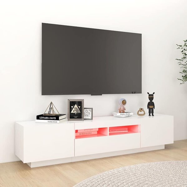 TV ormarić s LED svjetlima bijeli 180 x 35 x 40 cm - Bijela 1 Bijela