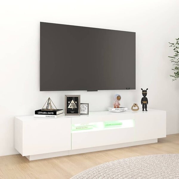 TV ormarić s LED svjetlima bijeli 180 x 35 x 40 cm - Bijela 1 Bijela