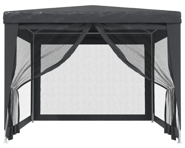 Šator za svadbe - šator za zabave s 4 mrežasta bočna zida antracit 3 x 4 m HDPE - Antracit 3 x 4 m 1 s 4 bočna zida