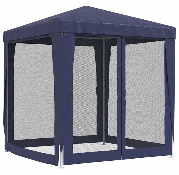 Šator za svadbe - šator za zabave s 4 mrežasta bočna zida plavi 2 x 2 m HDPE - Plava 2 x 2 m 1 s 4 bočna zida
