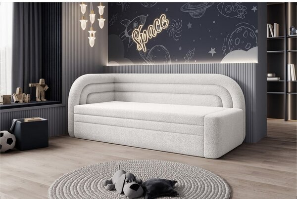 Krem sklopiva/s prostorom za odlaganje sofa od bouclé tkanine s lijevim kutom 223 cm Fabillo – ELTAP
