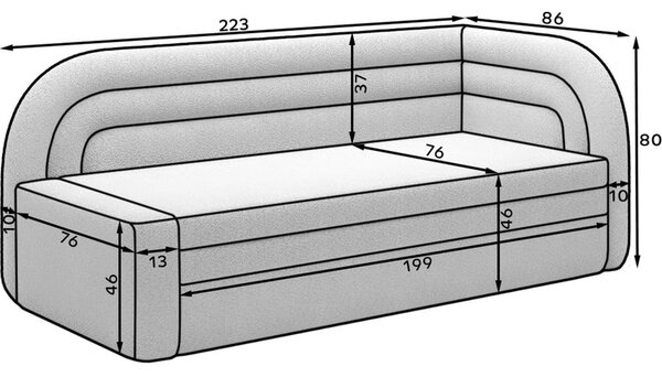 Bež baršunasti sklopiva/s prostorom za odlaganje sofa s desnim kutom 223 cm Fabillo – ELTAP