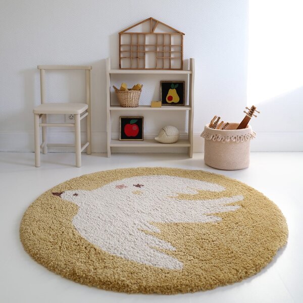 Oker žuti dječji tepih ø120 cm Bohemian Bird Miel – Nattiot