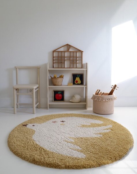 Oker žuti dječji tepih ø120 cm Bohemian Bird Miel – Nattiot