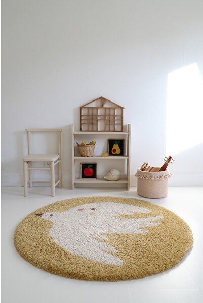 Oker žuti dječji tepih ø120 cm Bohemian Bird Miel – Nattiot