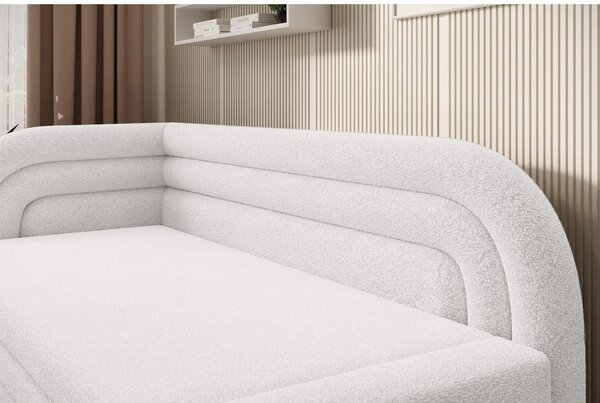 Krem sklopiva/s prostorom za odlaganje sofa od bouclé tkanine s lijevim kutom 223 cm Fabillo – ELTAP