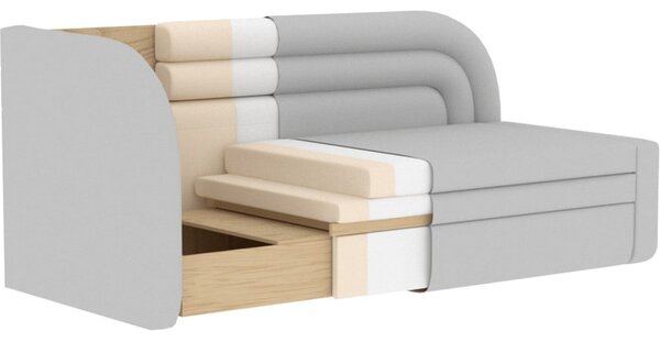 Krem sklopiva/s prostorom za odlaganje sofa od bouclé tkanine s lijevim kutom 223 cm Fabillo – ELTAP