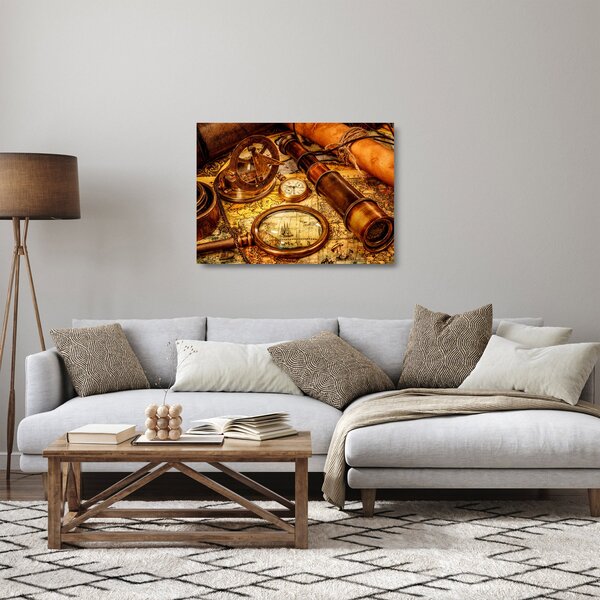 Staklena slika - Povijesna pomagala pomoraca (70x50 cm)