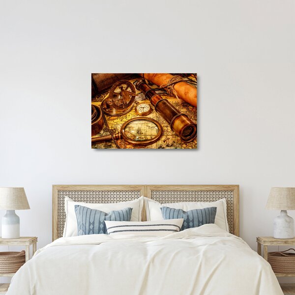 Staklena slika - Povijesna pomagala pomoraca (70x50 cm)