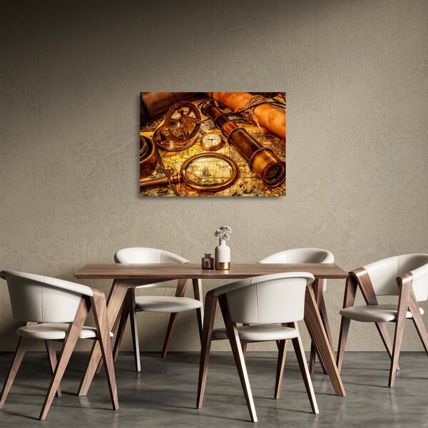 Staklena slika - Povijesna pomagala pomoraca (70x50 cm)