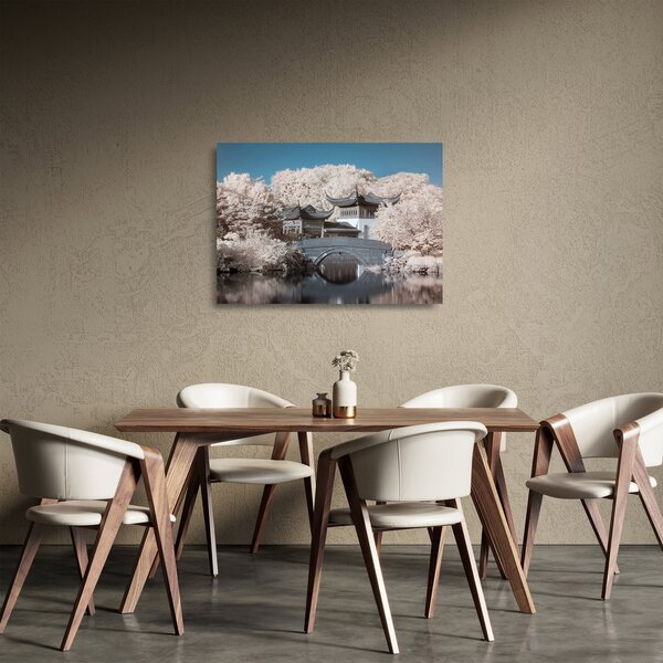 Staklena slika - Cvjetajuća stabla u Aziji (70x50 cm)