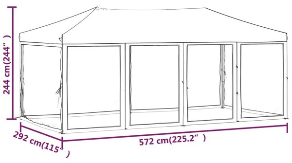 Sklopivi šator za svadbe - šator za zabave s bočnim zidovima 3 x 6 m bijeli - Bijela 3 x 6 m 1 Bijela