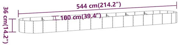 Povišena gredica - Vrtna gredica od pocinčanog čelika 544x100x36 cm antracit - Antracit 544 x 100 x 36 cm 1 Antracit