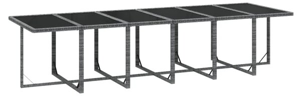 Vrtna garnitura - 13-dijelni vrtni blagovaonski set s jastucima poliratan sivi - Siva i crna Bez naslona za noge 12 Siva i crna