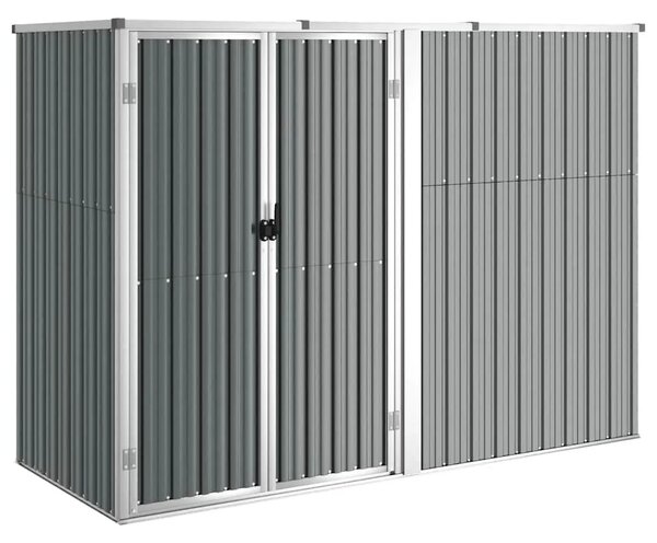 Vrtna kućica - Vrtno spremište sivo 225 x 89 x 161 cm od pocinčanog čelika - Siva 225 x 89 x 161 cm 1 Siva