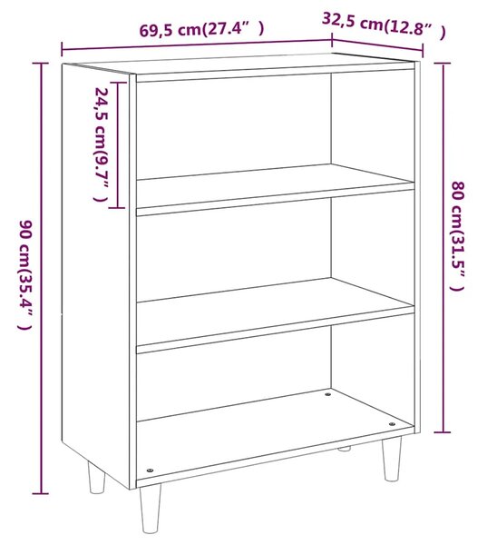 Komoda boja dimljenog hrasta 69 5x32 5x90 cm konstruirano drvo - Dimljeni hrast 1 Dimljeni hrast