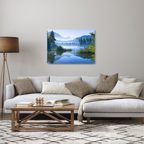Staklena slika planinskog jezera (70x50 cm)