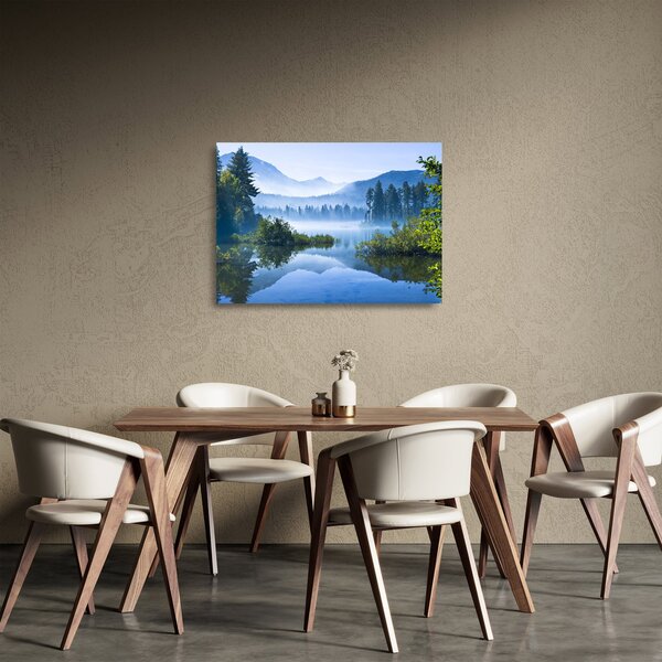 Staklena slika planinskog jezera (70x50 cm)