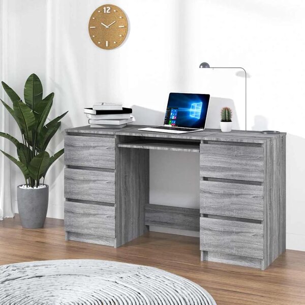 Pisaći stol boja hrasta sonome 140x50x77 cm konstruirano drvo - Sivi hrast sonoma Sivi hrast sonoma