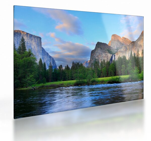 Staklena slika divljeg planinskog krajolika (70x50 cm)